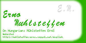 erno muhlsteffen business card
