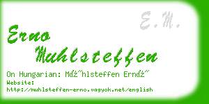 erno muhlsteffen business card